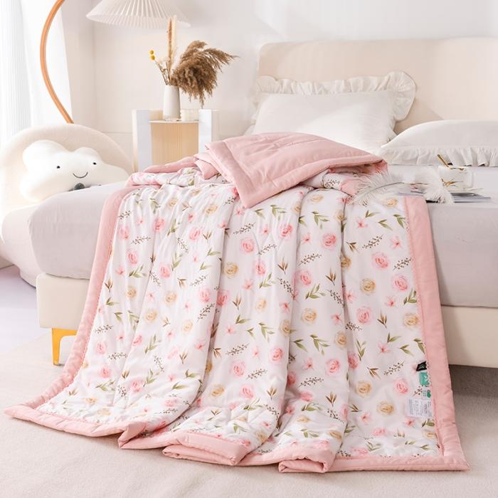 91家纺网 家纺一手货源 找家纺 天丝印花夏凉被 夏被被子空调被