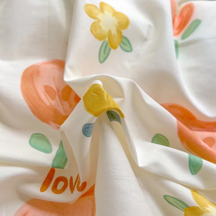 91家纺网 家纺一手货源 找家纺 百寐 2024小清新碎花卡通13372全棉四件套纯棉床单床笠款 花蜜