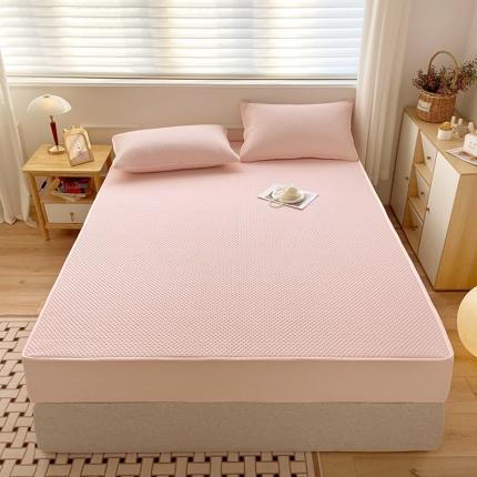 91家纺网 家纺一手货源 找家纺 忘忧草 2023新款A类针织棉夹棉防水床笠 丽人粉