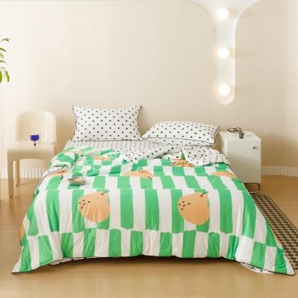 91家纺网 家纺一手货源 找家纺 有货 2023新款时尚针织系列夏被四件套 音符梨