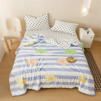 有货 2023新款时尚针织系列夏被四件套 安娜花园