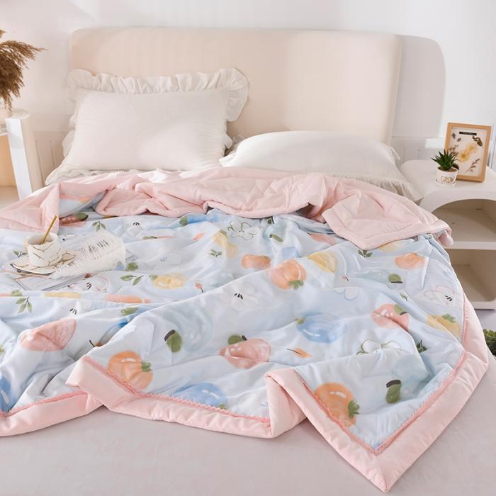 91家纺网 家纺一手货源 找家纺 天丝印花夏凉被 夏被被子空调被