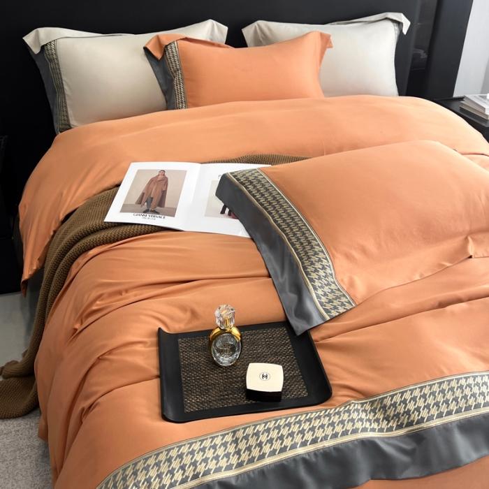 91家纺网 家纺一手货源 找家纺 奥汀洛2024新品工艺款水洗冰丝真丝刺绣直播四件套