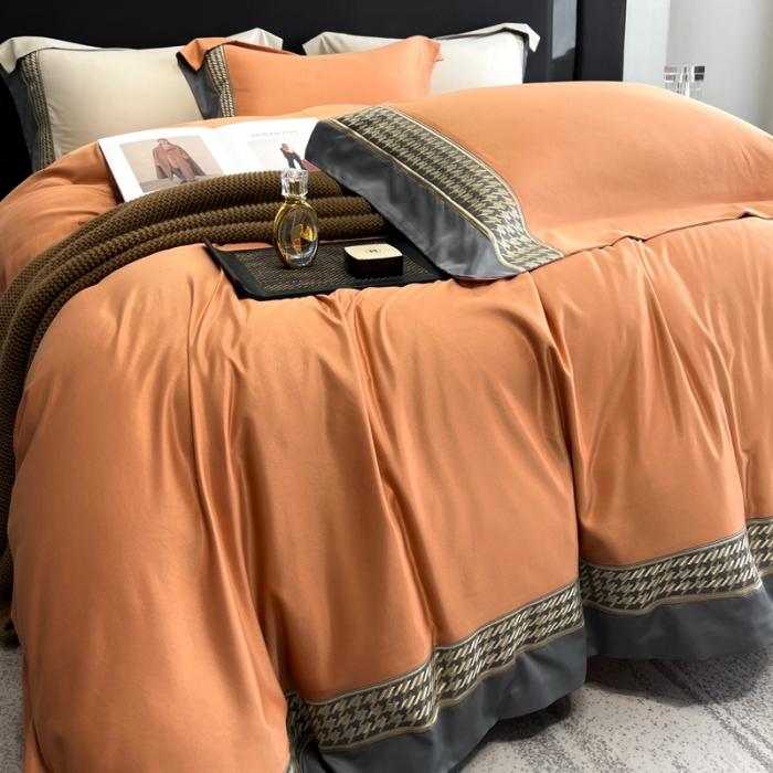 91家纺网 家纺一手货源 找家纺 奥汀洛2024新品工艺款水洗冰丝真丝刺绣直播四件套