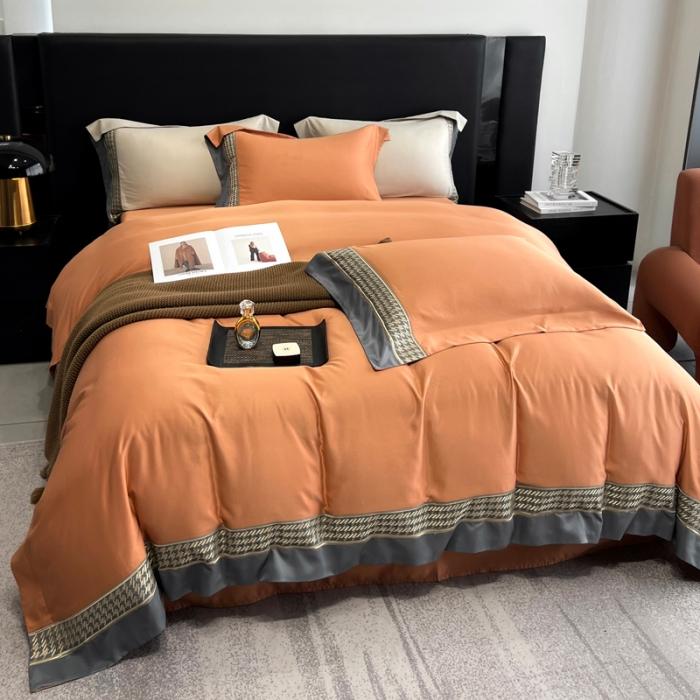 91家纺网 家纺一手货源 找家纺 奥汀洛2024新品工艺款水洗冰丝真丝刺绣直播四件套