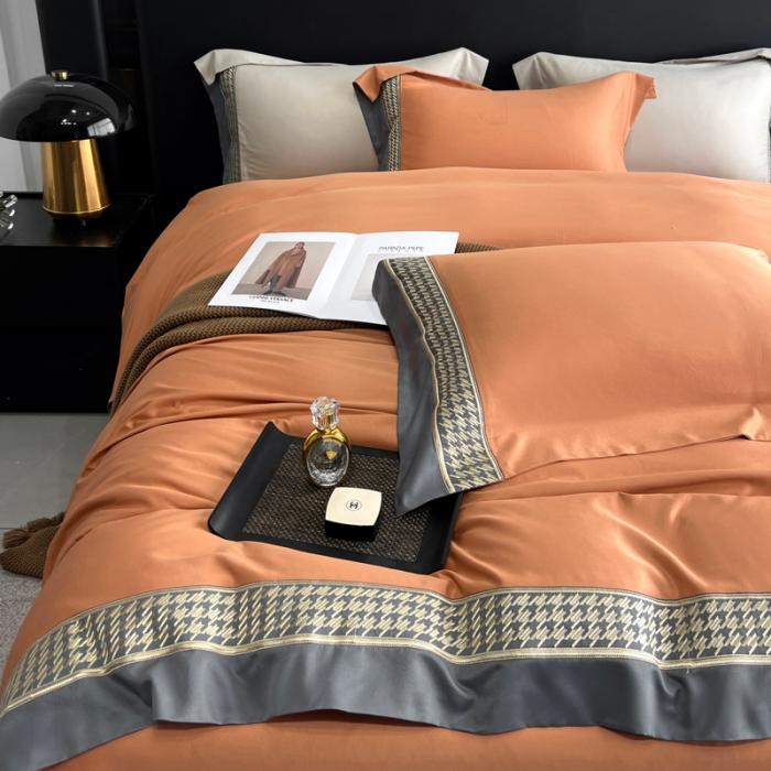 91家纺网 家纺一手货源 找家纺 奥汀洛2024新品工艺款水洗冰丝真丝刺绣直播四件套