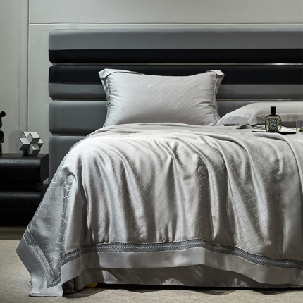 91家纺网 家纺一手货源 找家纺 2025款奥地利LF天丝夏被镂空夏凉被提花天丝夏被四件套