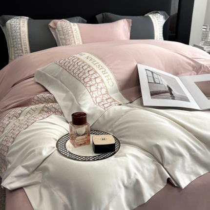 91家纺网 家纺一手货源 找家纺 奥汀洛2024新品工艺款水洗冰丝真丝刺绣直播四件套