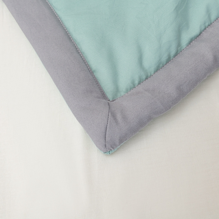 91家纺网 家纺一手货源 找家纺 森林人 2023新款A类无印风水洗棉大豆夏被 薄荷绿