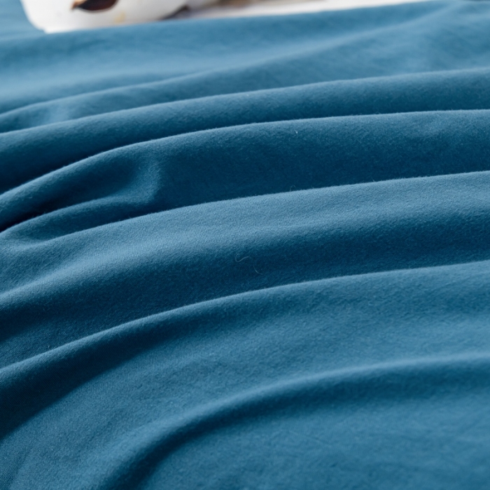 91家纺网 家纺一手货源 找家纺 森林人 2023新款A类无印风水洗棉大豆夏被 宾利蓝