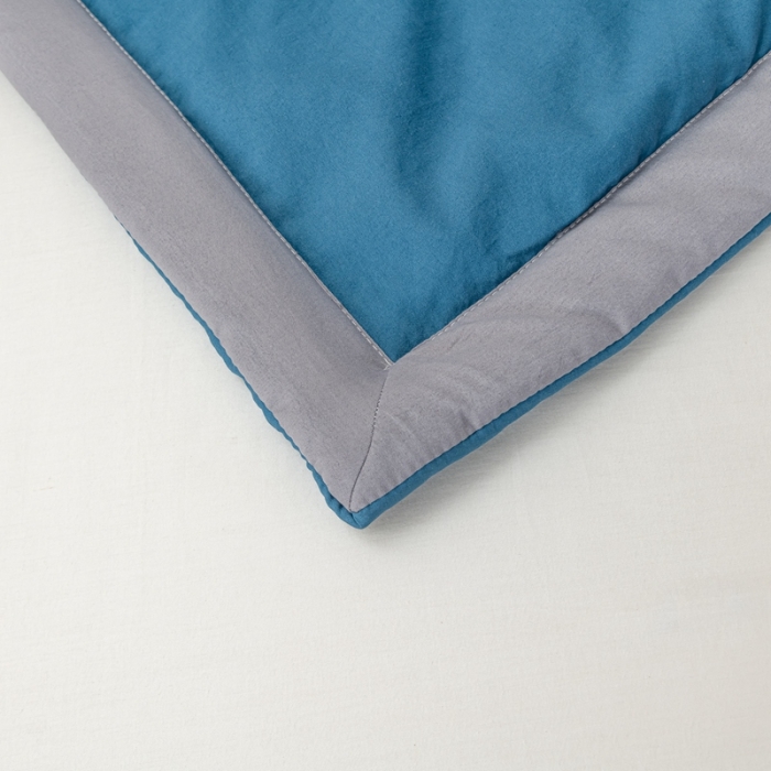 91家纺网 家纺一手货源 找家纺 森林人 2023新款A类无印风水洗棉大豆夏被 宾利蓝