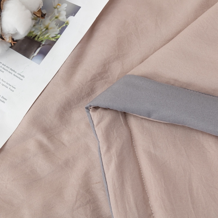 91家纺网 家纺一手货源 找家纺 森林人 2023新款A类无印风水洗棉大豆夏被 卡其