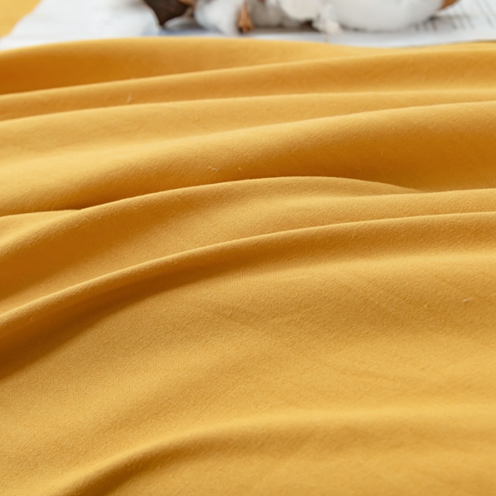 91家纺网 家纺一手货源 找家纺 森林人 2023新款A类无印风水洗棉大豆夏被 柠檬黄