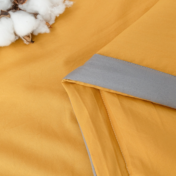 91家纺网 家纺一手货源 找家纺 森林人 2023新款A类无印风水洗棉大豆夏被 柠檬黄