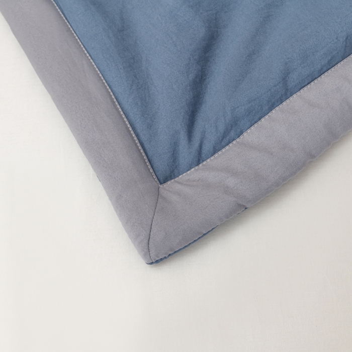 91家纺网 家纺一手货源 找家纺 森林人 2023新款A类无印风水洗棉大豆夏被 牛仔蓝