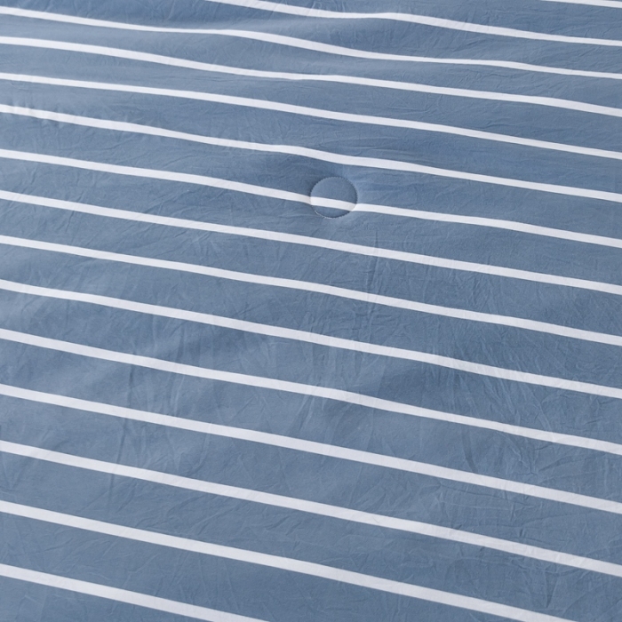 91家纺网 家纺一手货源 找家纺 森林人 2023新款A类无印风水洗棉大豆夏被 条纹蓝