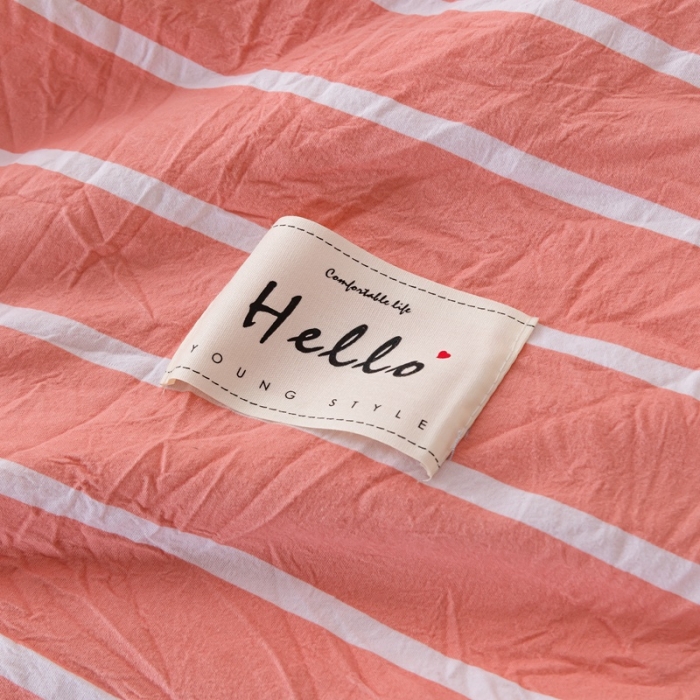 91家纺网 家纺一手货源 找家纺 森林人 2023新款A类无印风水洗棉大豆夏被 条纹玉