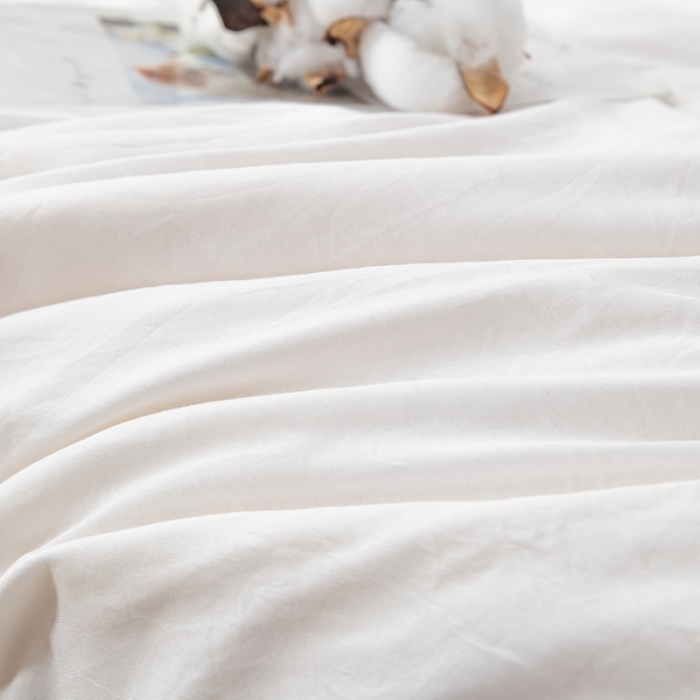 91家纺网 家纺一手货源 找家纺 森林人 2023新款A类无印风水洗棉大豆夏被 珍珠白