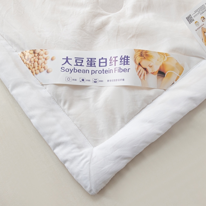 91家纺网 家纺一手货源 找家纺 森林人 2023新款A类无印风水洗棉大豆夏被 珍珠白