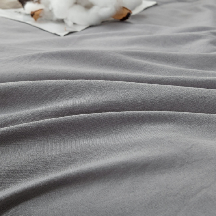 91家纺网 家纺一手货源 找家纺 森林人 2023新款A类无印风水洗棉大豆夏被 绅士灰