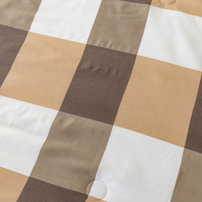 91家纺网 家纺一手货源 找家纺 森林人 2023新款A类无印风水洗棉大豆夏被 咖大格