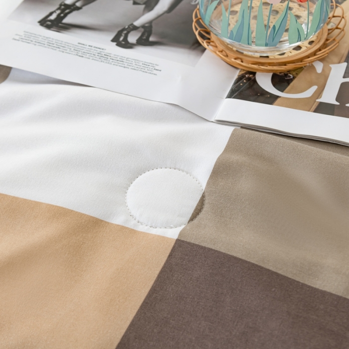 91家纺网 家纺一手货源 找家纺 森林人 2023新款A类无印风水洗棉大豆夏被 咖大格