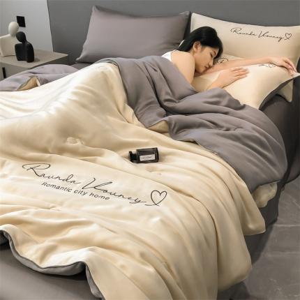 91家纺网 家纺一手货源 找家纺 （总）无界 2024新款盛夏系列水洗真丝刺绣夏被