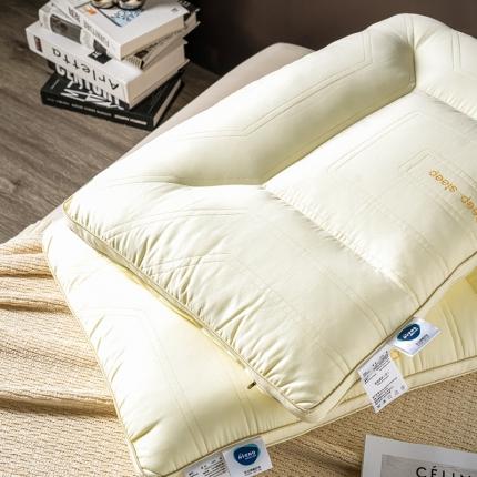 （总）暖伯伯 2023新款60S贡缎刺绣护颈枕双边立体枕头枕芯