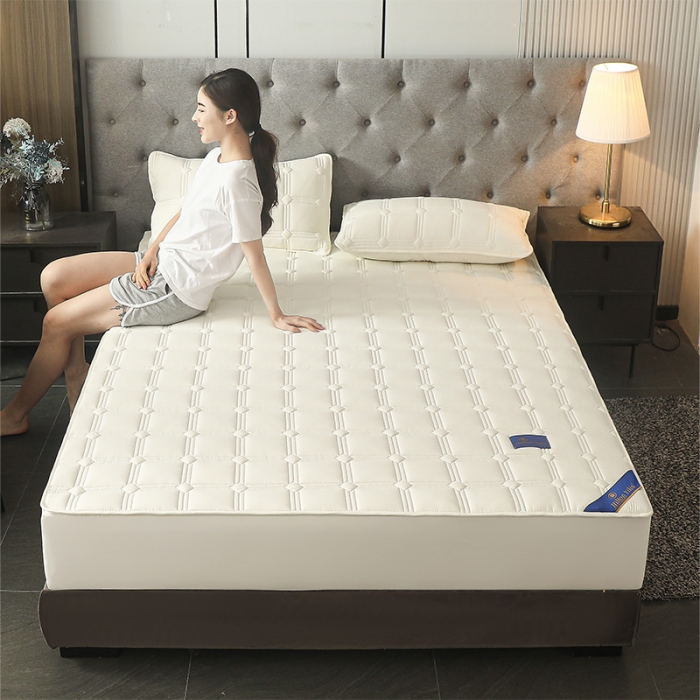 91家纺网 家纺一手货源 找家纺 给笠 2024新款希尔顿原棉抗菌夹棉床笠-雅格 雅格-米白