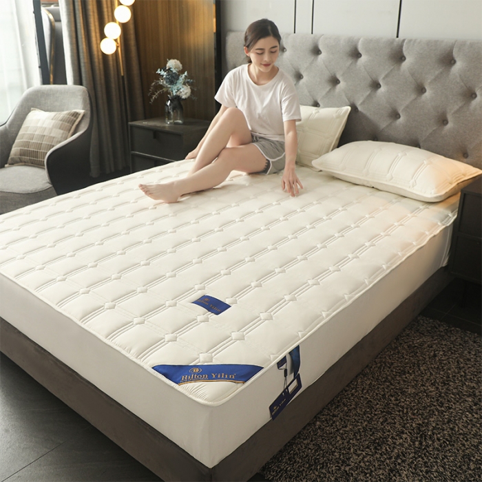 91家纺网 家纺一手货源 找家纺 给笠 2024新款希尔顿原棉抗菌夹棉床笠-雅格 雅格-米白