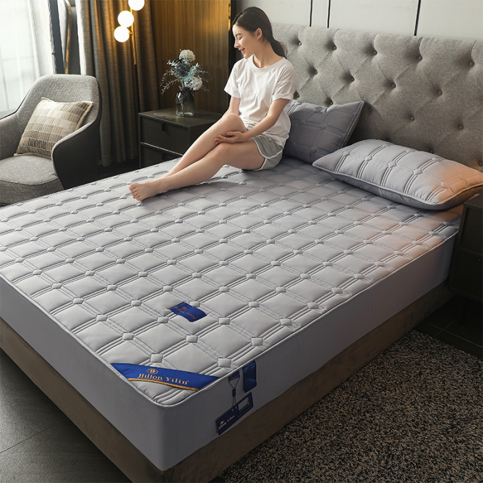 91家纺网 家纺一手货源 找家纺 给笠 2024新款希尔顿原棉抗菌夹棉床笠-雅格 雅格-星灰
