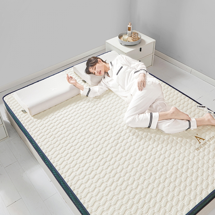 91家纺网 家纺一手货源 找家纺 帛奴 2023新款A类乳胶立体绣花床垫 白色