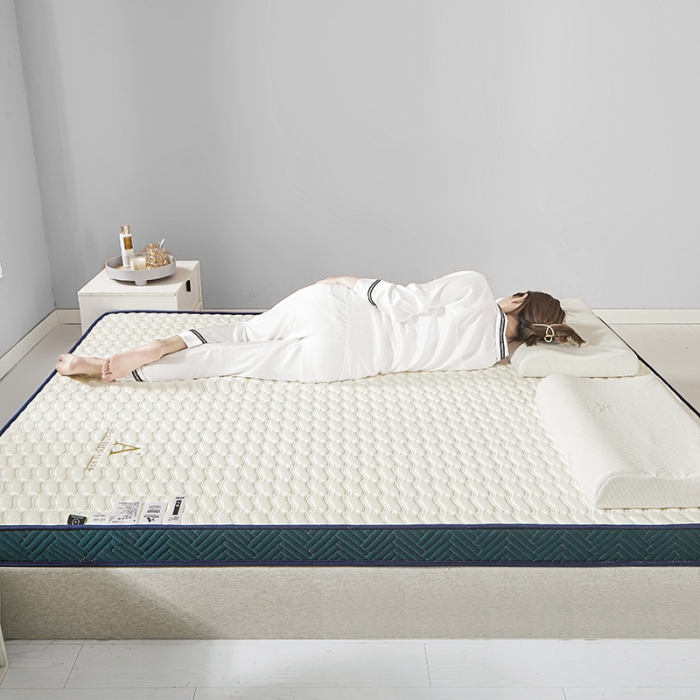 91家纺网 家纺一手货源 找家纺 帛奴 2023新款A类乳胶立体绣花床垫 白色