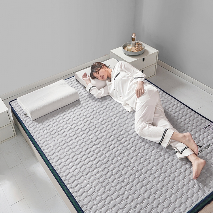 91家纺网 家纺一手货源 找家纺 帛奴 2023新款A类乳胶立体绣花床垫 灰色