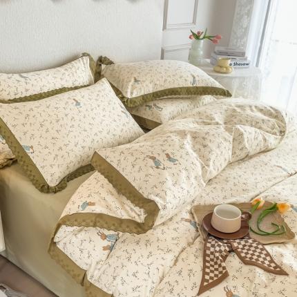 91家纺网 家纺一手货源 找家纺 （总）KA家纺 2025春夏新款复古全棉 花边四件套