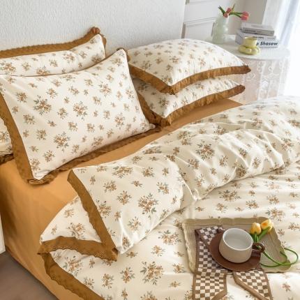 91家纺网 家纺一手货源 找家纺 （总）KA家纺 2025春夏新款复古全棉 花边四件套