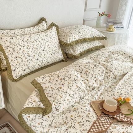 91家纺网 家纺一手货源 找家纺 （总）KA家纺 2025春夏新款复古全棉 花边四件套