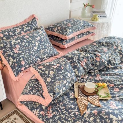 91家纺网 家纺一手货源 找家纺 （总）KA家纺 2025春夏新款复古全棉 花边四件套