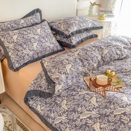 91家纺网 家纺一手货源 找家纺 （总）KA家纺 2025春夏新款复古全棉 花边四件套