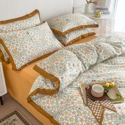 91家纺网 家纺一手货源 找家纺 （总）KA家纺 2025春夏新款复古全棉 花边四件套