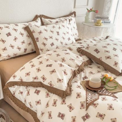 91家纺网 家纺一手货源 找家纺 （总）KA家纺 2025春夏新款复古全棉 花边四件套