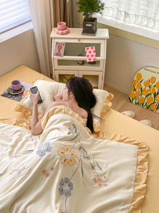 91家纺网 家纺一手货源 找家纺 （总）AB家纺 2023新品水洗真丝夏被