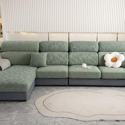 91家纺网 家纺一手货源 找家纺 2026新款臻品羽毛提花沙发笠 青色