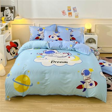 孩子王 2023新款全棉13372活性印花卡通四件套 宇航员