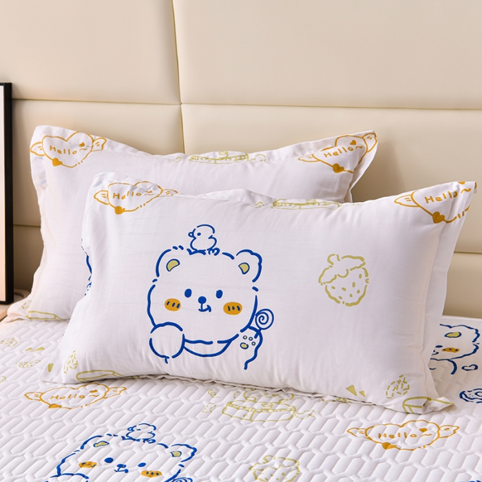 91家纺网 家纺一手货源 找家纺 床笠人家 2025新款全棉夹棉防水床垫 开心日记