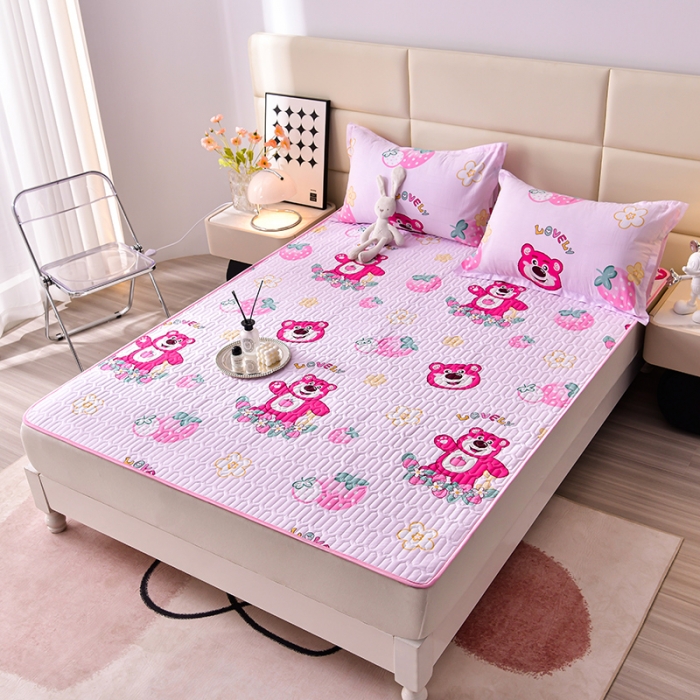 91家纺网 家纺一手货源 找家纺 床笠人家 2025新款全棉夹棉防水床垫 乐天熊