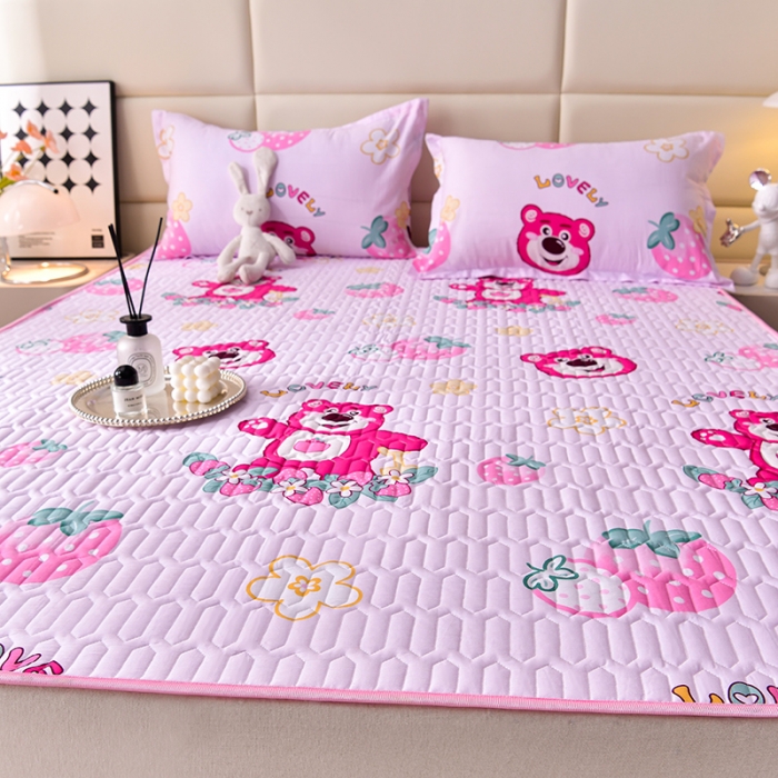 91家纺网 家纺一手货源 找家纺 床笠人家 2025新款全棉夹棉防水床垫 乐天熊