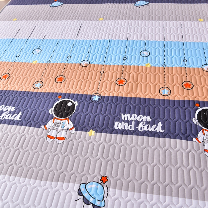 91家纺网 家纺一手货源 找家纺 床笠人家 2025新款全棉夹棉防水床垫 太空旅行