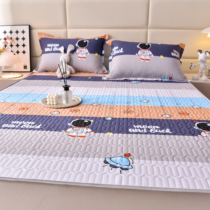 91家纺网 家纺一手货源 找家纺 床笠人家 2025新款全棉夹棉防水床垫 太空旅行