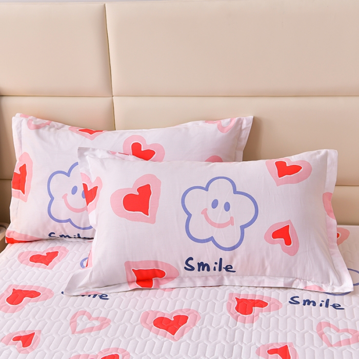 91家纺网 家纺一手货源 找家纺 床笠人家 2025新款全棉夹棉防水床垫 小心愿